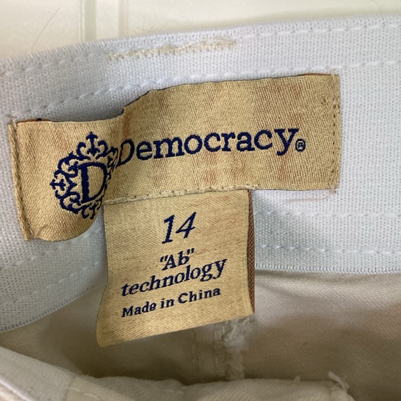 Democracy Womens Cargo Roll Snap Hem Pant 14 Cream Ab Technology Stretch - Picture 6 of 10